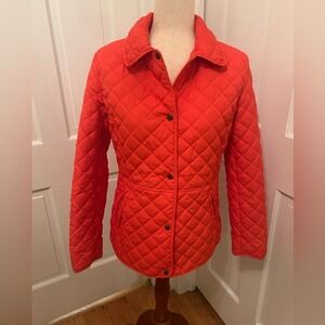 LAUREN RALPH LAUREN Hyannis Quilted Jacket Orange Women S Logo Preppy Equestrian